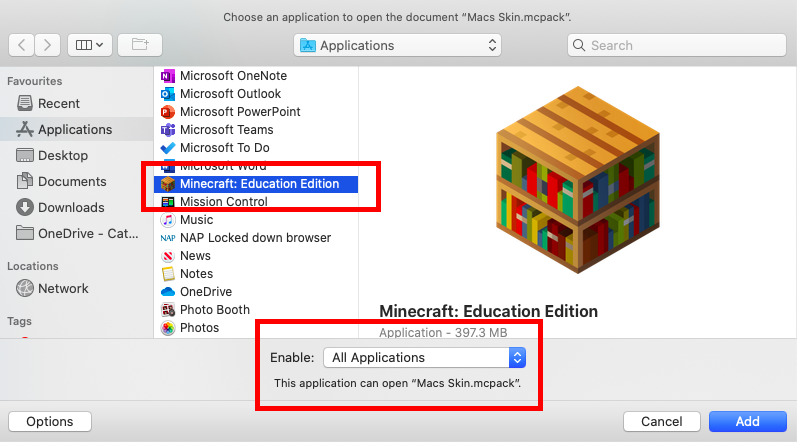 open the menu on minecraft for mac